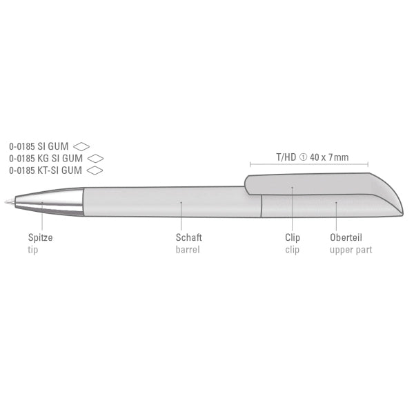 VANE K Transparent SI GUM Twist-Action Pen