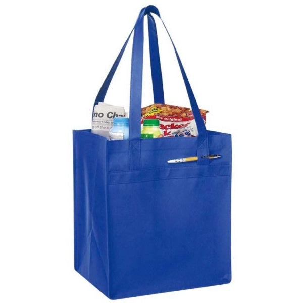 Non Woven Tote w/Fabric Covered Bottom 100gm