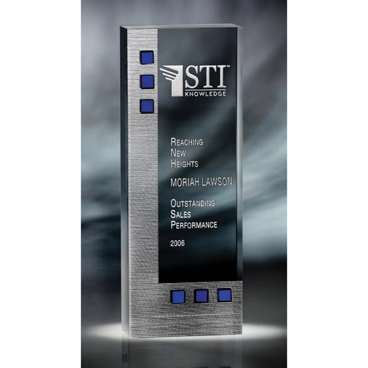 Dimensions in Blue Optic Crystal Award