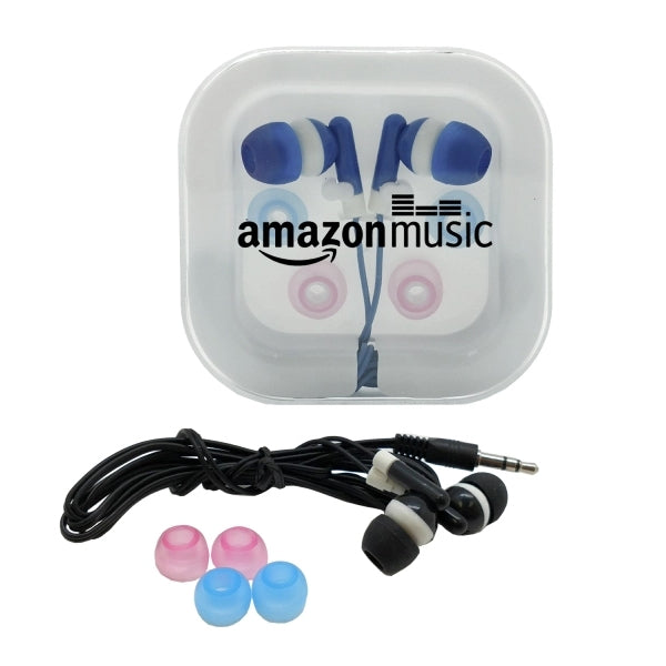 Earphones with Case & Interchangeable Earbuds