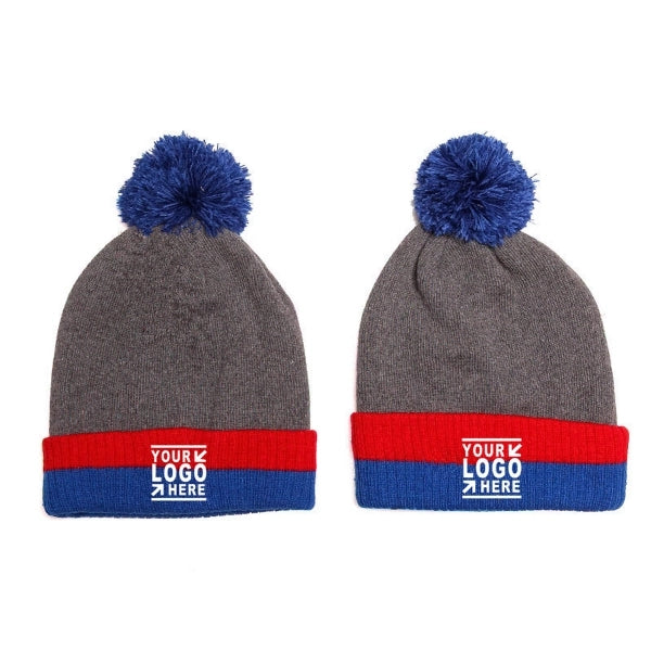 Knit Beanie With Pom