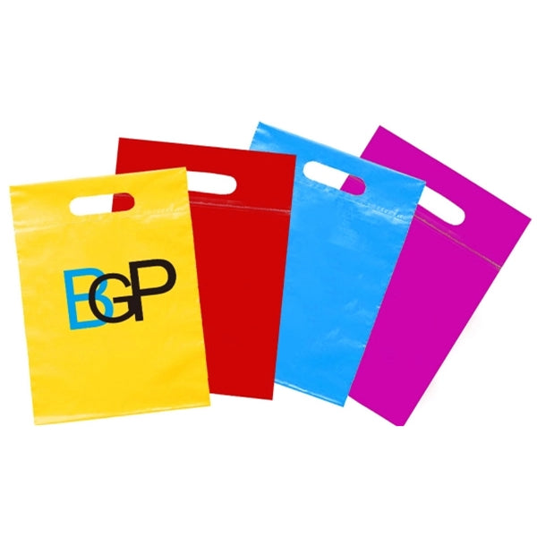 Recycled Die Cut Plastic Grab Shopping Tote Bag