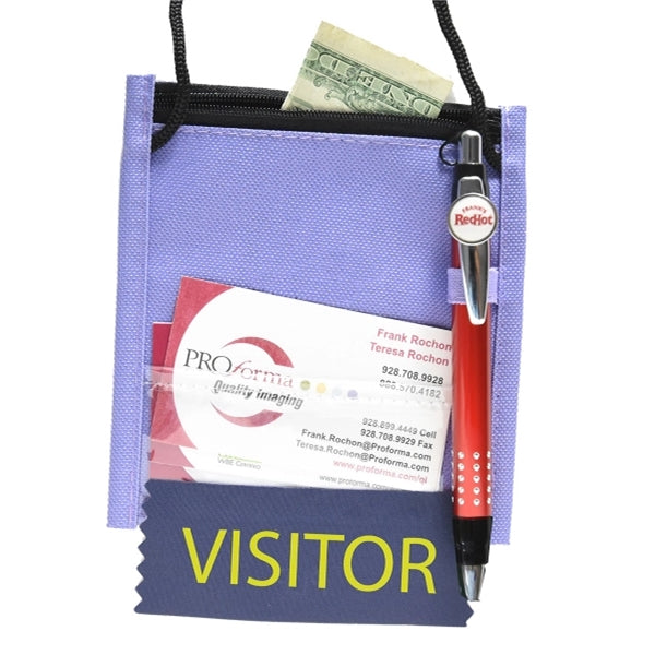 Popular Non-Woven Convention Neck Wallet w/ Rope Lanyard