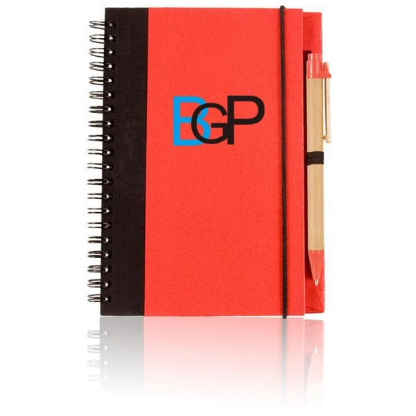 Eco Handy Pocket Spiral Notebook With Pen