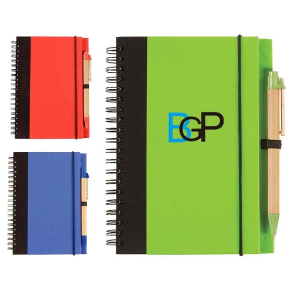 Eco Handy Pocket Spiral Notebook With Pen