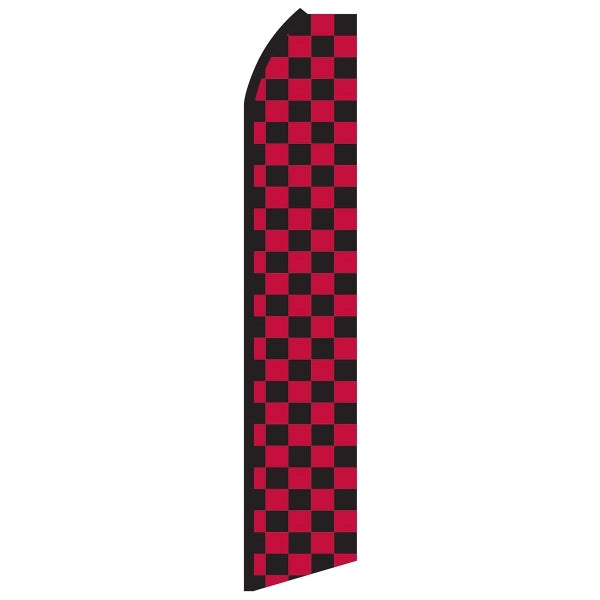 12' Digitally Printed Red/Black Checkered Swooper Banner