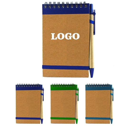 2026 Recycled Spiral Notebooks With Pen 80 pages Notepad