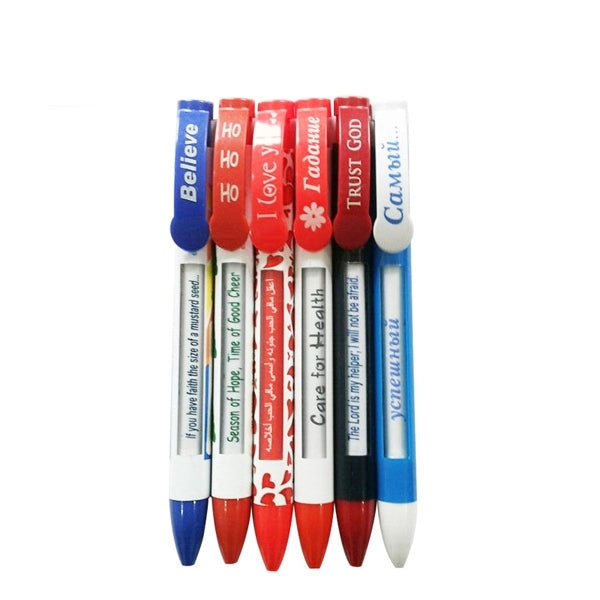Rotating action 4 message window ballpen