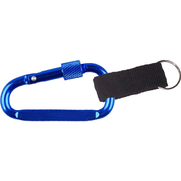 Carabiner with Secured Screw and Strap