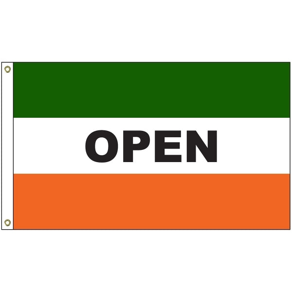 Open 3' x 5' Message Flag with Heading and Grommets