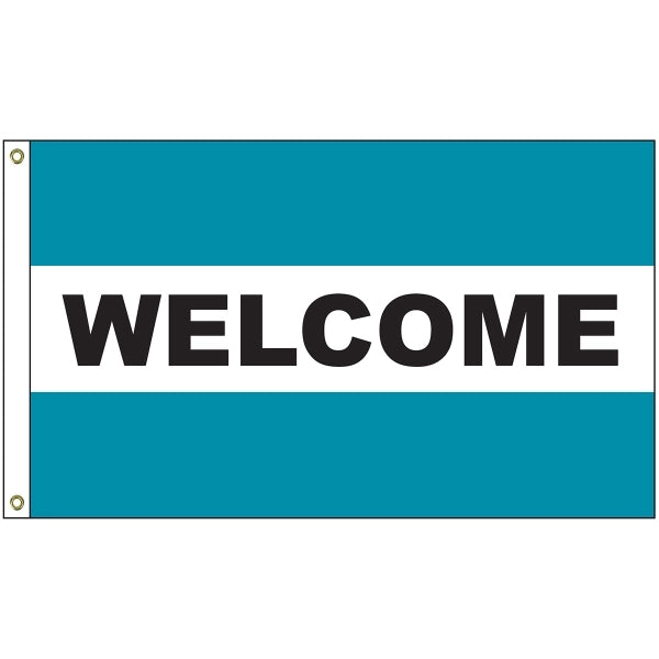 Welcome 3' x 5' Message Flag with Heading and Grommets