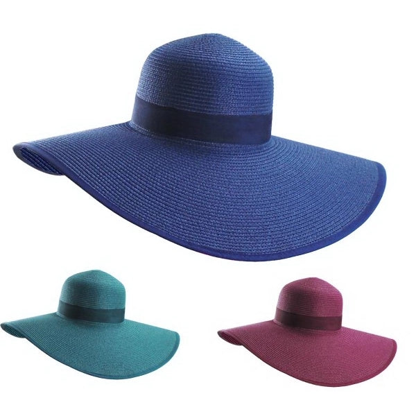 Wide Rim Summer Beach Floppy Straw Band Hat