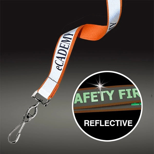 3/4" Safety Reflective Custom Silkscreen Lanyards