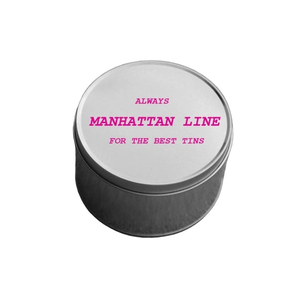 Small Round Tin : 3.75" dia x 2.5" h