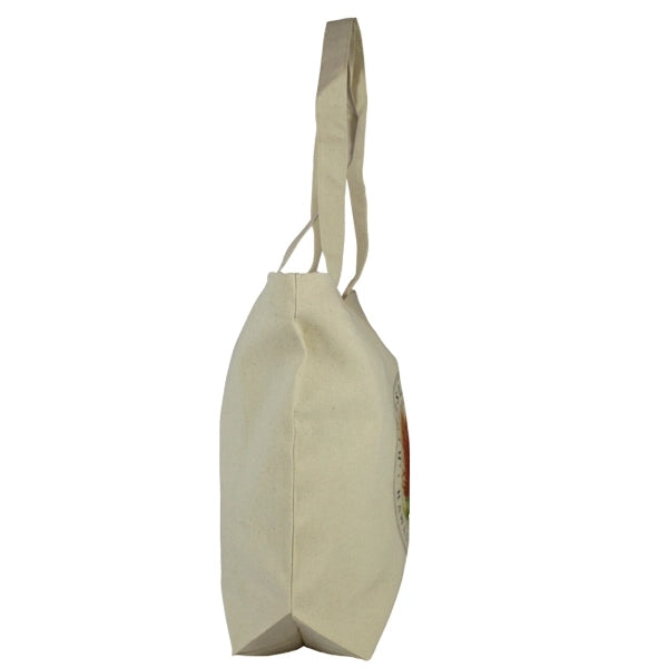 Top Zippered 10oz Cotton Tote Bag