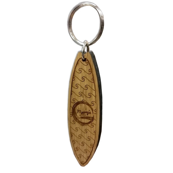 Laser Etched Bamboo Keychain