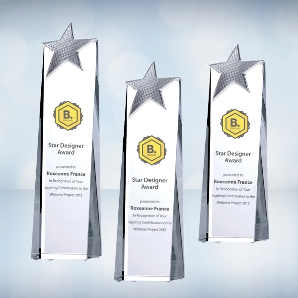 Color Imprinted Metal Star Tower - Medium