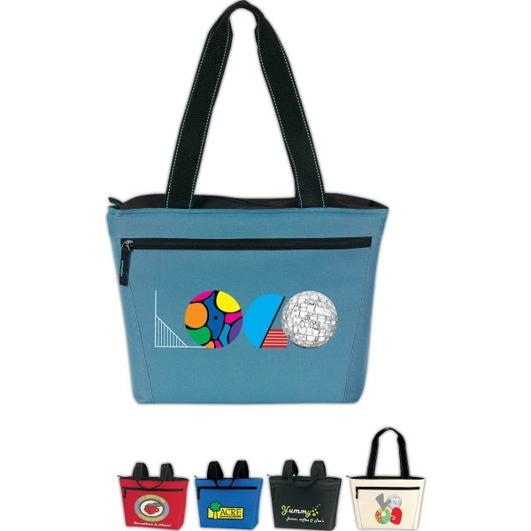 12 Can Insulated Cooler Tote Bag with Front Zipper Pocket
