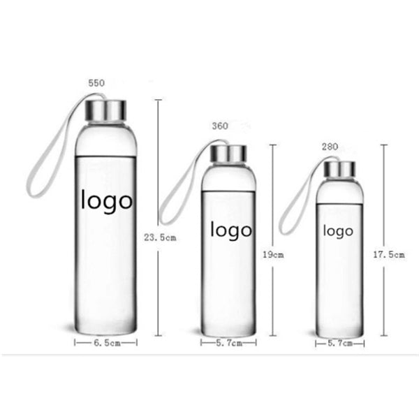 250ml Borosilicate Hyaline Sports Clear Glass Bottle