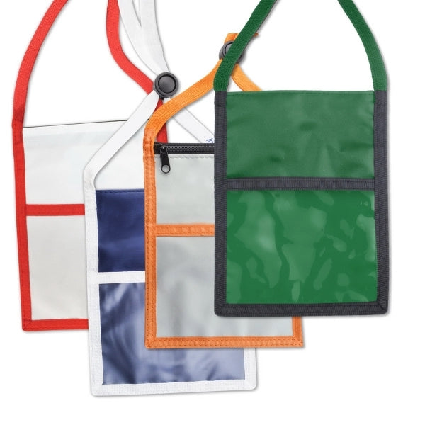 Nylon Multi-Pocket Credential Wallets with Imprintable Strap