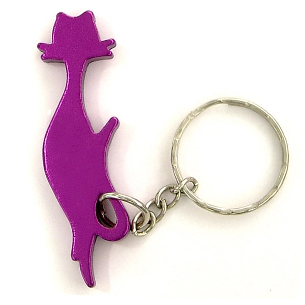 Cat shape bottle opener key chain