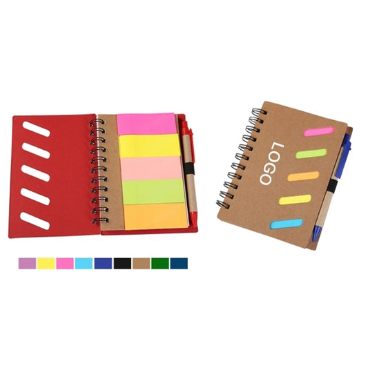 Eco-Friendly Memo Case Notebook With Sticky Flags & Pen