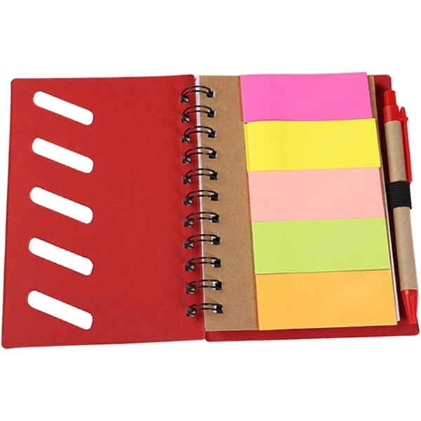 Eco-Friendly Memo Case Notebook With Sticky Flags & Pen