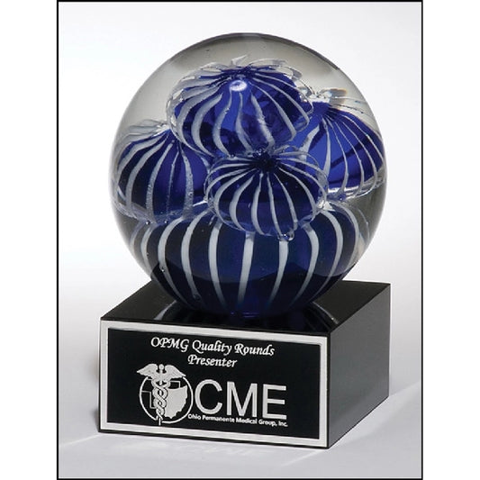 Art glass globe 3.5 x 5