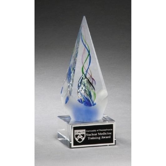 Arrow shaped art glass award 2 5/8 x 7 1/8