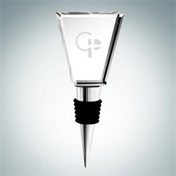Optic Crystal Trapezoid Shaped Wine Stopper
