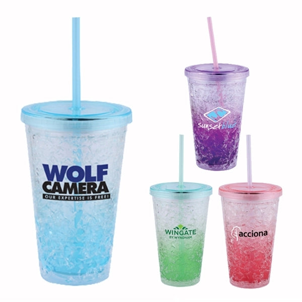 Crackle 14 oz. Double Wall BPA Free Gel Insulated Tumbler