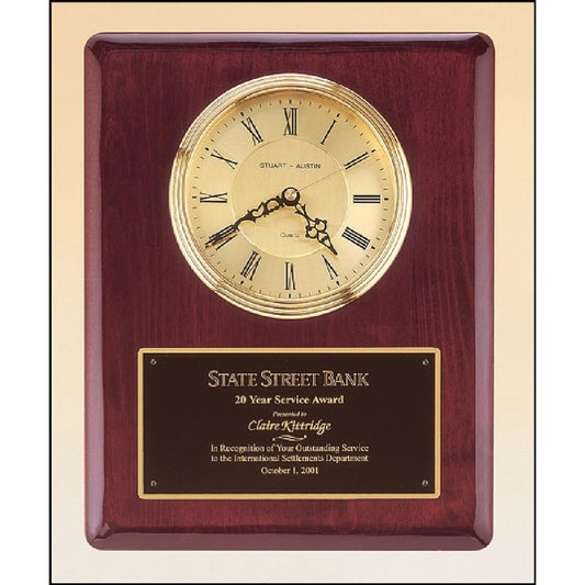 Rosewood Piano Finish Vertical Wall Clock 10.5x13
