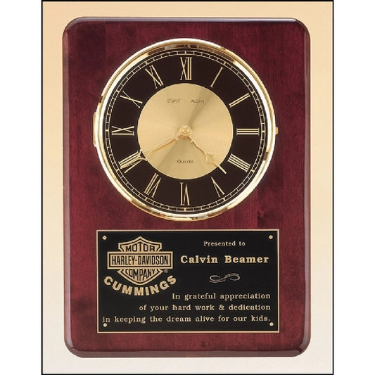 Rosewood Piano Finish Vertical Wall Clock 12 x 15
