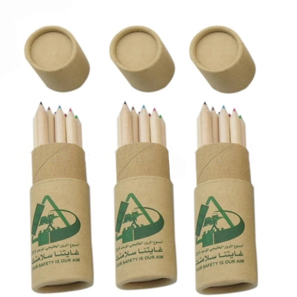 Mini Colored Pencil Set in Recycled Tube 12 pcs.