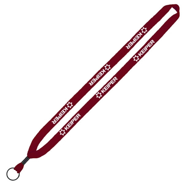 1/2" Cotton Lanyard w/ Metal Crimp & Split Ring