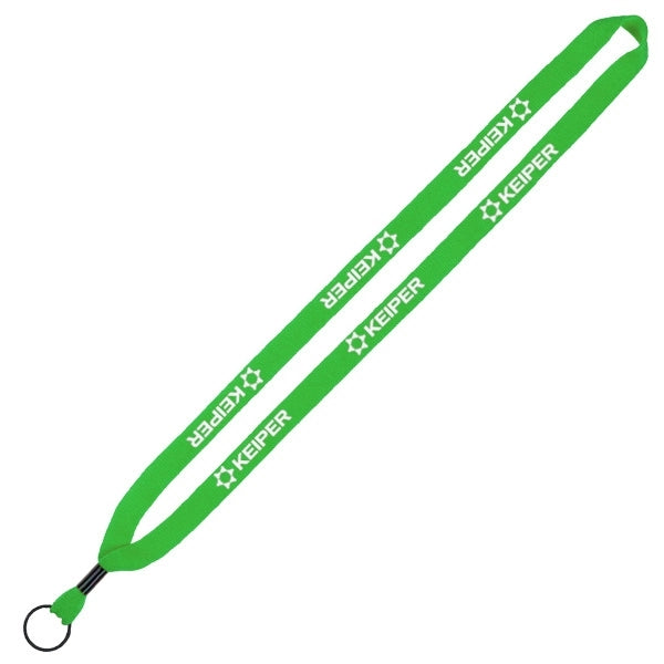 1/2" Cotton Lanyard w/ Metal Crimp & Split Ring