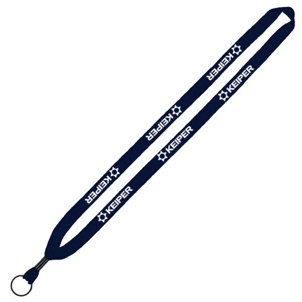 1/2" Cotton Lanyard w/ Metal Crimp & Split Ring