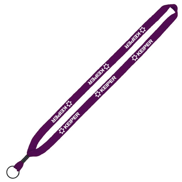 1/2" Cotton Lanyard w/ Metal Crimp & Split Ring