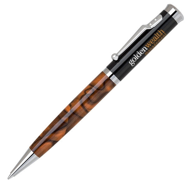 Twist action brass ballpoint pen