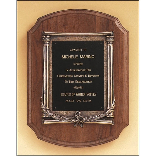 Walnut Plaque with an Antique Bronze Casting 11x15