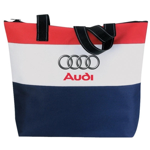 3 Tones Poly Zippered Tote Bag 600D