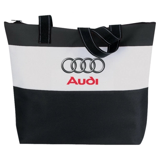 3 Tones Poly Zippered Tote Bag 600D