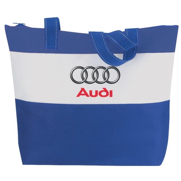 3 Tones Poly Zippered Tote Bag 600D