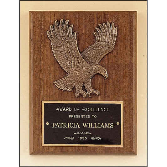 Walnut Plaque with Eagle Casting 6x8