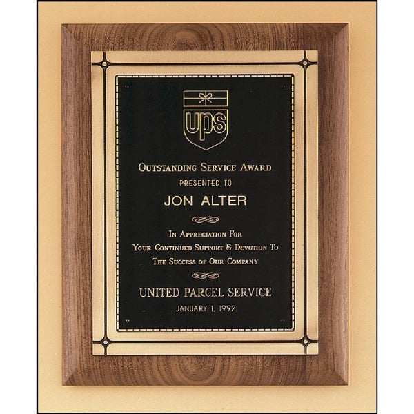 Walnut Plaque with Antique Bronze Frame 11x14