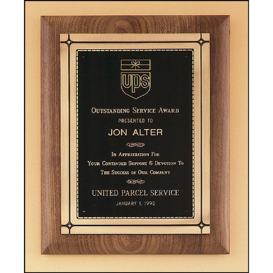 Walnut Plaque with Antique Bronze Frame 11x14