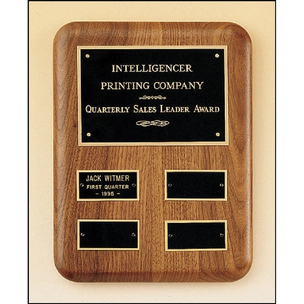 Solid Walnut Quarterly Award Plaque 8x10.5