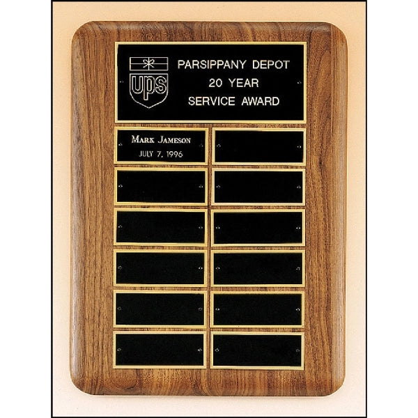 Walnut Perpetual Plaque 11x15 12 Plates