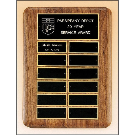 Walnut Perpetual Plaque 11x15 12 Plates