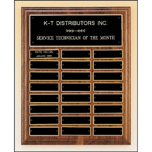 Walnut Perpetual Plaque 9x12 12 Plates